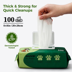 Snuvid pet wipes hypoallergenic with aloe—soothing skin while cleaning.