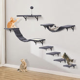 Sobly wall-mounted cat climber set with shelves, ideal for independent climbing and cozy naps.
