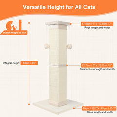 SOCATER wide 5-inch sisal posts provide broad scratching area.