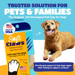 Soft Claws USA-made adhesive tubes shown for safe, pet-friendly installation