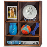 Sofunii pet memorial shadow box in carbonization black with overview of its solid pine wood finish