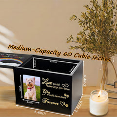 Sofunii pet urn photo frame holds a 2x3 inch memory photo