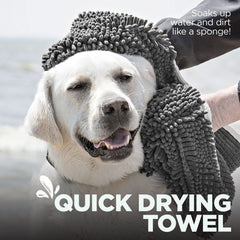 Soggy Doggy Doormat hand pockets dry-control in use for secure grip