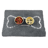 Soggy Doggy Slopmat shows absorbent microfiber chenille texture soaking spills