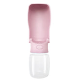 SOICTA portable dog water bottle pink assembled, foldable design for space saving.
