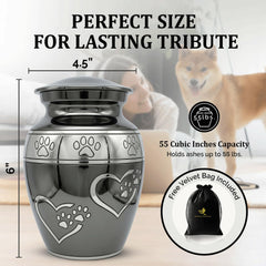 Solace Forever urn with screw-top lid securely containing ashes.