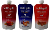 Solid Gold beef bone broth 8oz pouch to top meals and support gut health