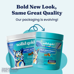 Solid Gold hip joint chews closeup highlights chewy texture and flavor appeal.