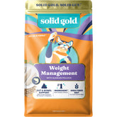 Solid Gold Fit as a Fiddle weight-management bag pour showing easy serving for weight management.