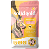 Solid Gold Hund-N-Flocken lamb and rice bag supports balanced nutrition for large dogs.