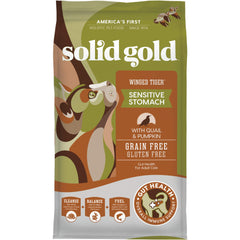 Solid Gold probiotics omega image shows gut-friendly nutrients supporting overall coat health