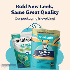 Solid Gold SeaMeal Squeeze seaweed closeup emphasizes fiber and minerals.