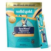 Solid Gold SeaMeal squeeze-tube with closed cap for easy, mess-free cat treats.