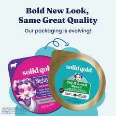 Solid Gold soft-texture wet food image suitable for puppies and seniors.