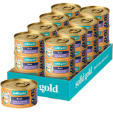Solid Gold Wet Cat Food Pate with tuna and sardine in serving, protein-rich meal option.