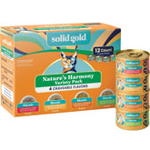 Solid Gold variety-pack with shreds in gravy cup, ideal for hydration