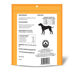 Solimo chicken jerky closeup chewy texture highlights tender strips ideal for training.