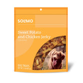 Solimo packaging for sweet potato and chicken jerky dog treats, 2 lb bag