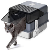 Solpobei stainless steel litter box with lid for hygienic use.