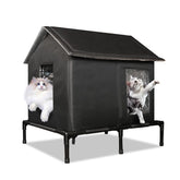 Solvify Outdoor Cat House front view highlights weatherproof shelter for feral cats.