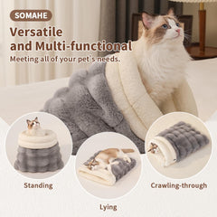 SOMAHE portable cat bed folds for travel and storage