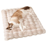 SOMAHE cat bed mat with plush faux fur for cozy kneading and naps