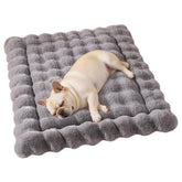 SOMAHE cat and dog bed mat front view with plush fur for kneading comfort.