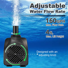 SongLong pump with adjustable flow knob control for flexible water pressure.