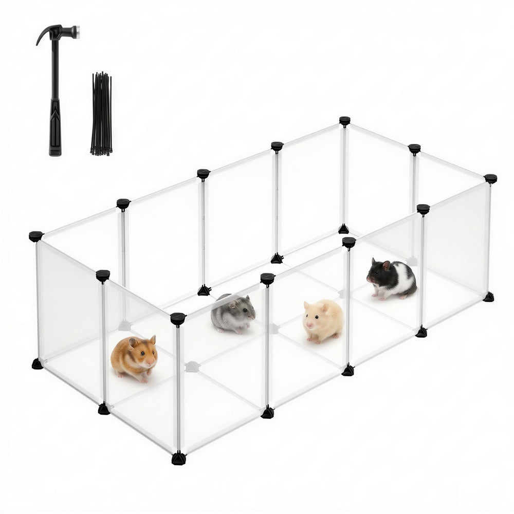SONGMICS 20-panel playpen with floor provides a roomy, secure space for small pets.