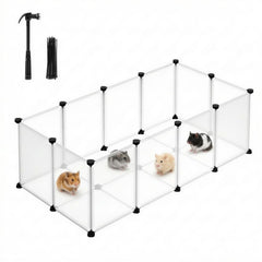 SONGMICS 20-panel playpen with floor provides a roomy, secure space for small pets.
