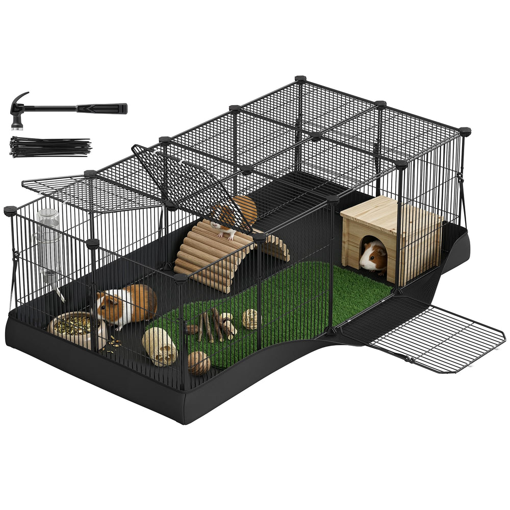 SONGMICS guinea pig cage top door for easy feeding and cleaning