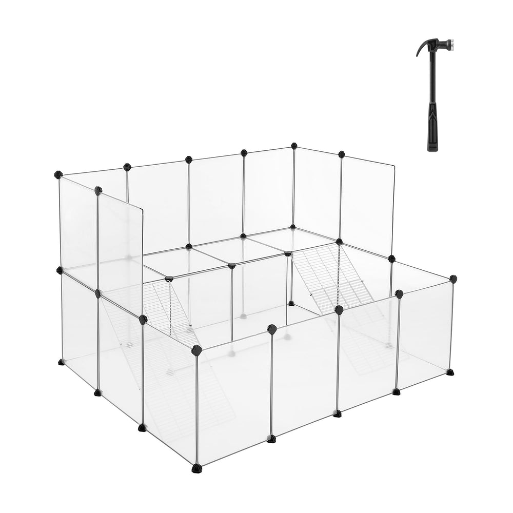 SONGMICS guinea pig playpen with dense ramp for spacious floor time
