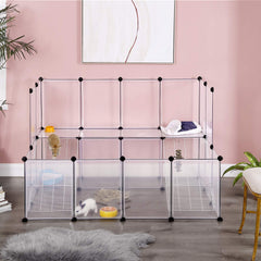 SONGMICS indoor rabbit run and hutch with transparent panels for visibility