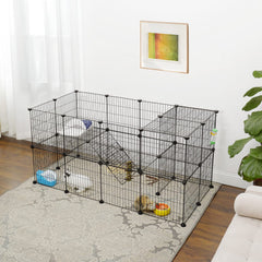 SONGMICS Pet Playpen black metal mesh provides durable enclosure.