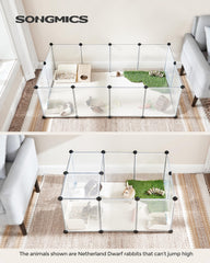 Songmics pet playpen modular panel configuration for flexible layouts.