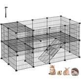 SONGMICS Pet Playpen two-story frame assembled for spacious indoor play.