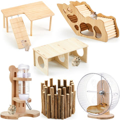 Sonwyoung hamster toys set maze wood house for enrichment and interactive exploration.