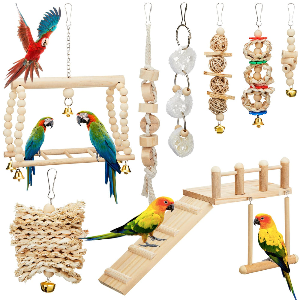 Sonwyoung parrot swing toys for interactive play and exercise