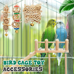 Sonwyoung wooden bird platform perch adds natural stability