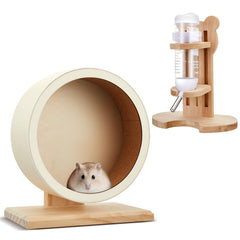Sonwyoung wooden hamster wheel 7-9 inch for natural, quiet running.