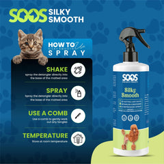 SOOS Pet Silky Smooth reduces static for tangle-free cuddles.