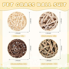 Sosation gourd grass balls for small pets, promoting playful gnawing and enrichment.