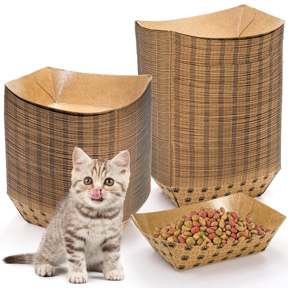 SOUJOY disposable pet bowls 100-pack for clean feeding on the go.