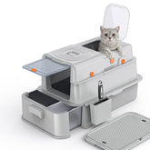 Soulbond stainless steel litter box with lid for easier cleaning and odor control