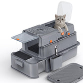 Soulbond stainless steel cat litter box with lid, top-entry design for easy access and odor control