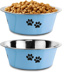 SOUXU stainless steel dog bowl with non-slip bottom for mess-free meals.
