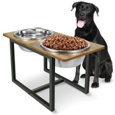 Spacnom elevated dog bowl stand supports ergonomic feeding height.
