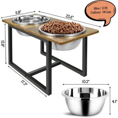 Spacnom two extra-large bowls offer ample space for meals and water.
