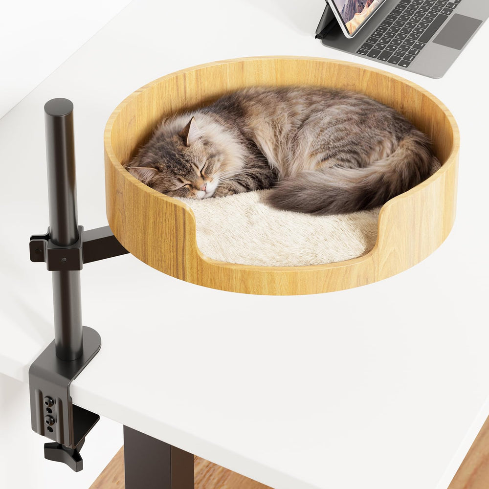 Spacocld Cat Desk Bed perch provides elevated view and desk-space savings for your cat