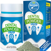 Spanielbuns dental powder 80g bottle displayed for easy daily dog care.